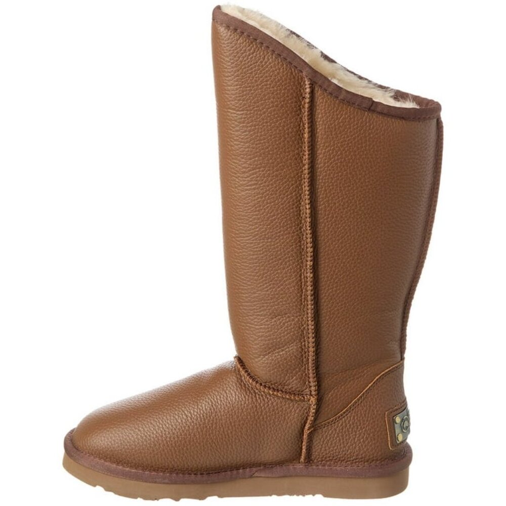 Australia Luxe Women's Brown Cosy Tall Sheepskin Mid-Calf Snow Boot Size 7